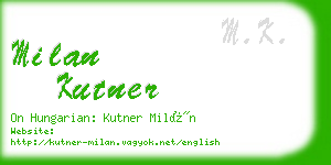 milan kutner business card